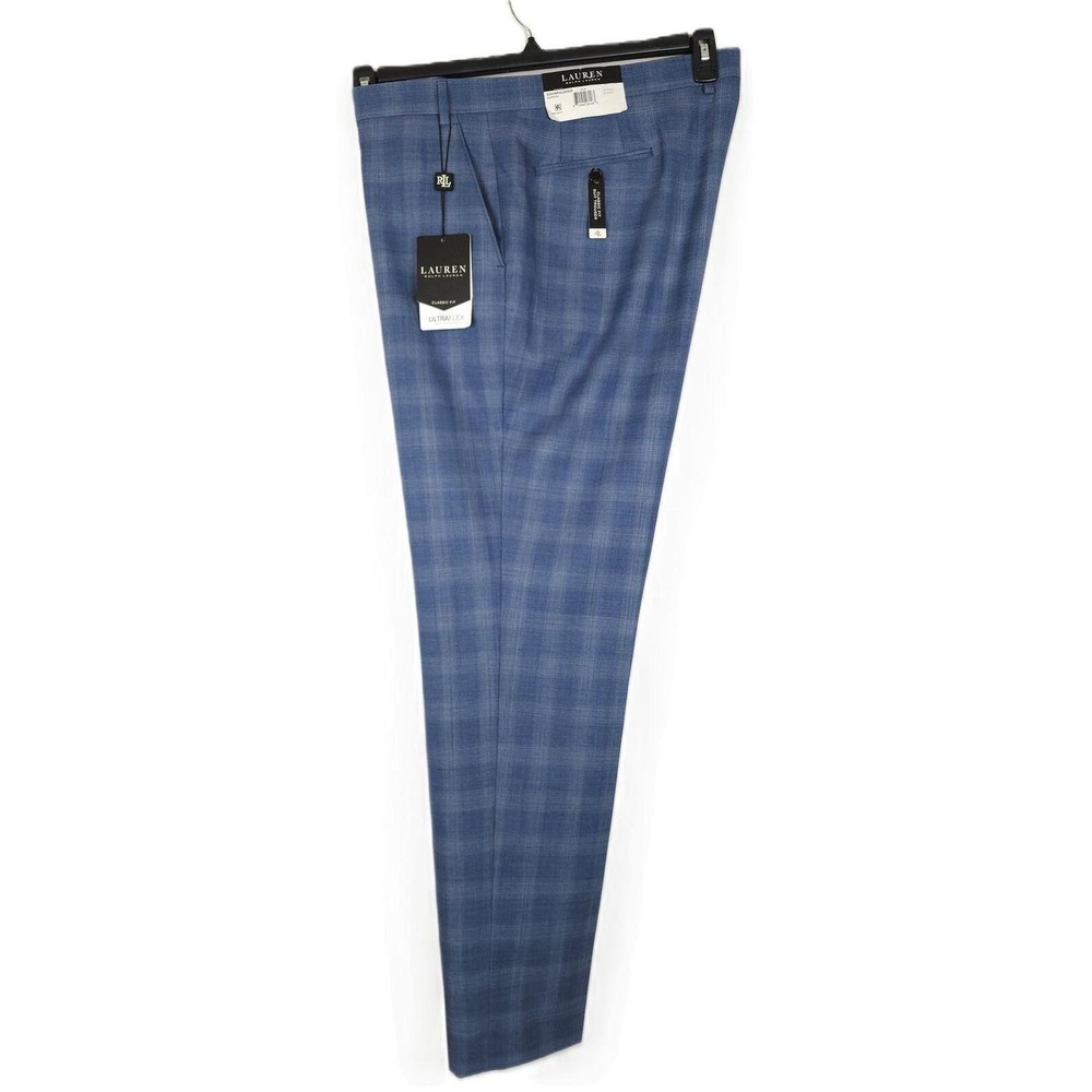Lauren Ralph Lauren Classic-Fit Ultraflex Wool Suit Pants Blue Plaid 44x32 NWT - Picture 4 of 4